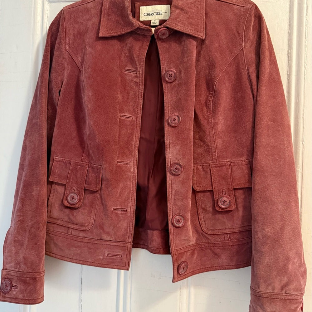 Cherokee Women's Suede Button Jacket - Dusty Rose - Picture 8 of 8